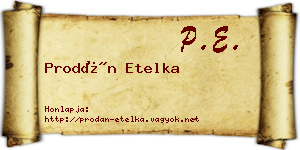 Prodán Etelka névjegykártya